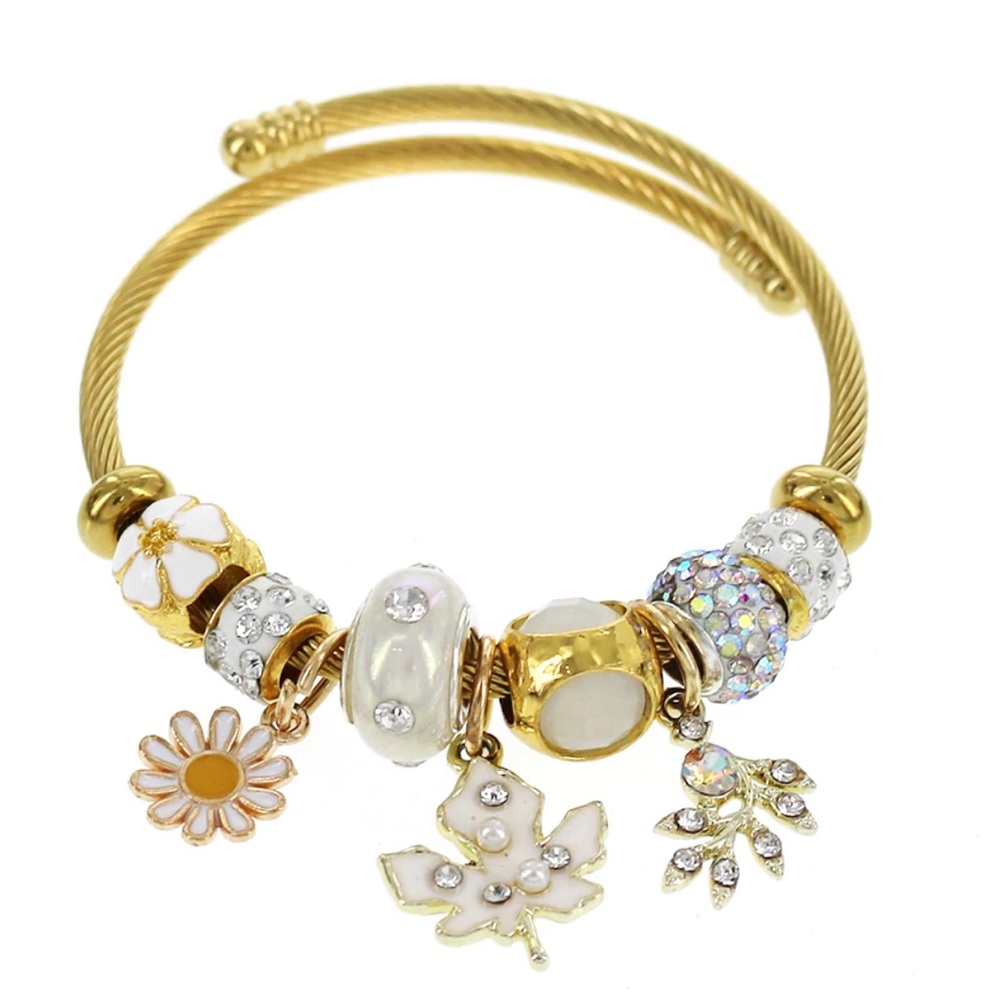 Gold Plated Openable Hanging Charm Bracelet